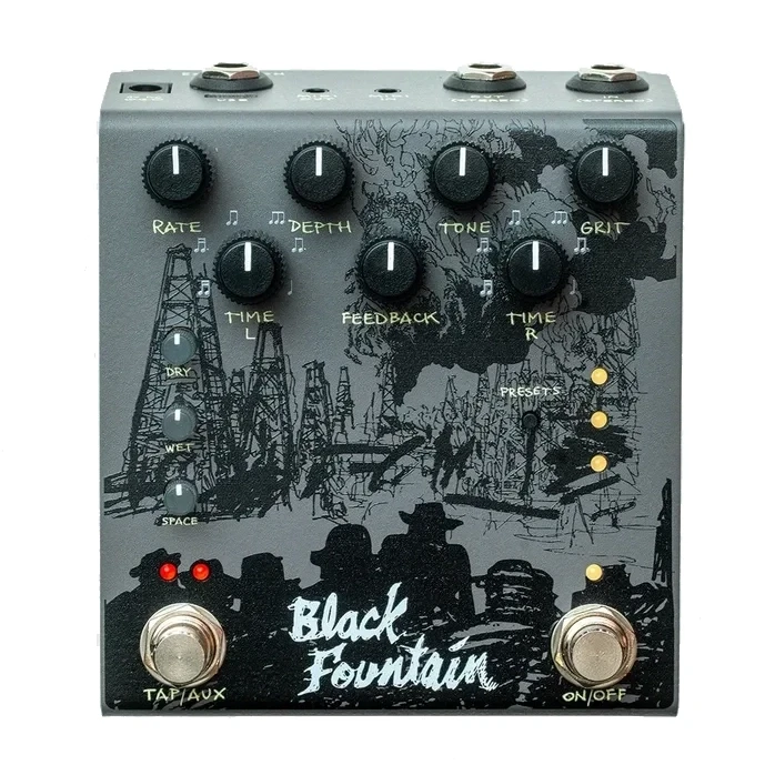 Old Blood Noise Endeavors - Black Fountain Stereo Delay Pedal - Slate