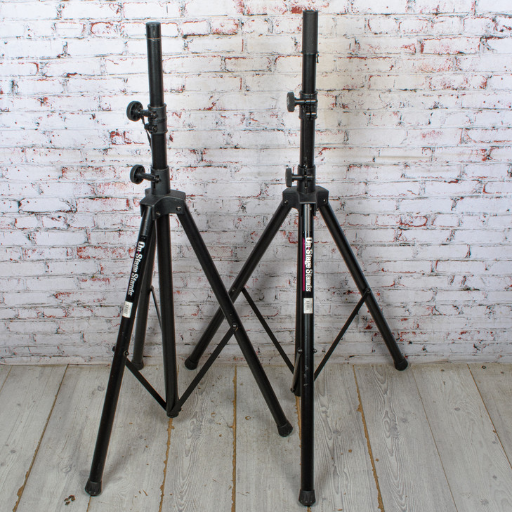 On Stage Pair PA Speaker Stands w/Bag USED