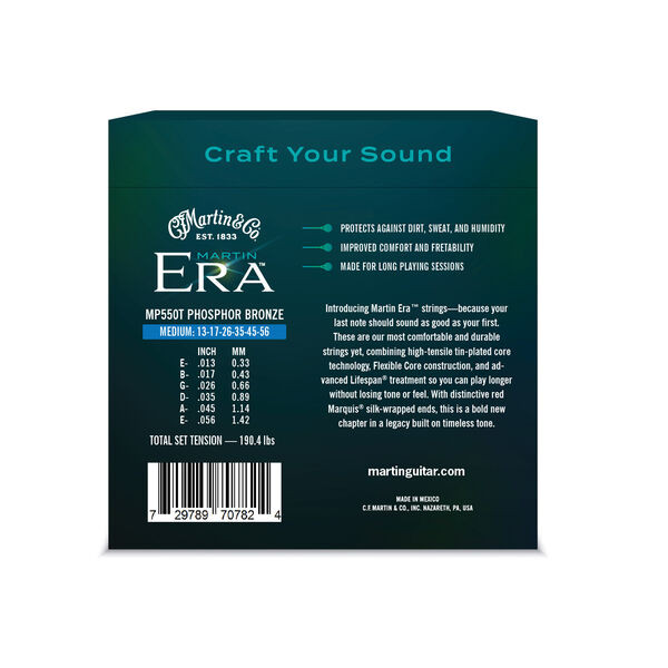 Martin - MP550T Era Treated - Acoustic Guitar String Set - Medium