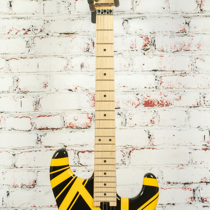 EVH - 2022 Stripped Series Electric Guitar - Black w/ Yellow Strips - w/Bag USED