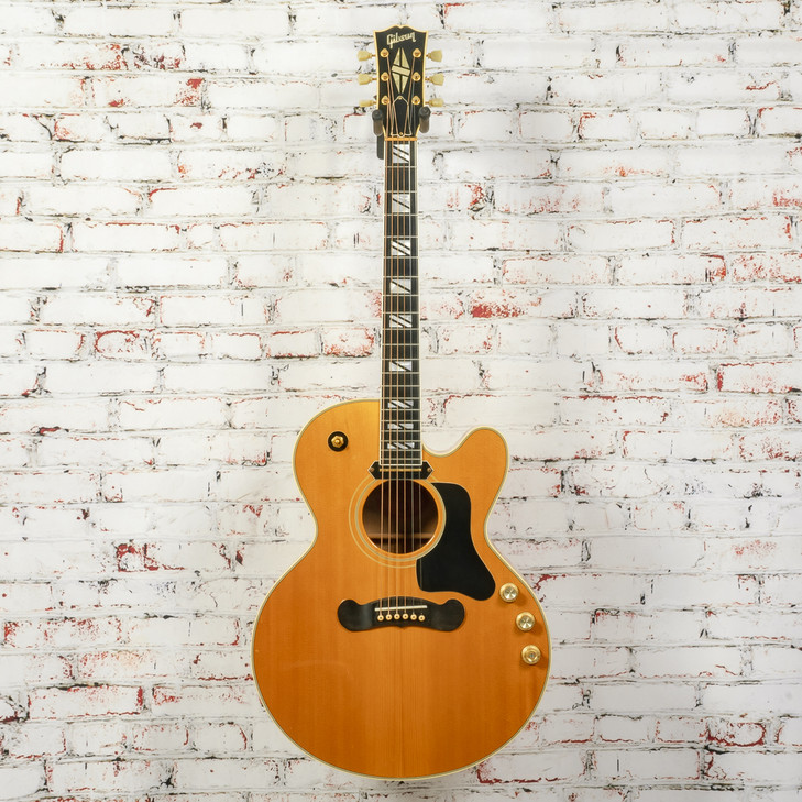 Gibson - 2005 J-190 EC Fusion Electric Acoustic Guitar Antique Natural w/OHSC and Top Crack AS-IS - USED