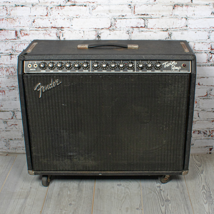 Fender Blackface Twin Amp "Evil Twin" 2x12" 100W Guitar Combo Amplifier w/Casters VINTAGE