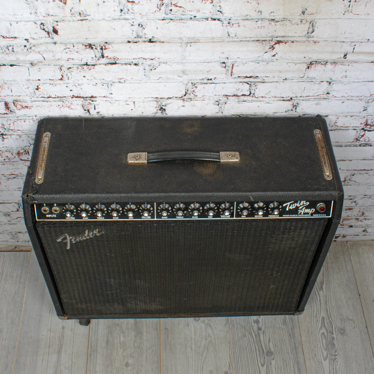 Fender - Blackface Twin Amp "Evil Twin" 2x12" 100W Guitar Combo Amplifier - w/Casters VINTAGE