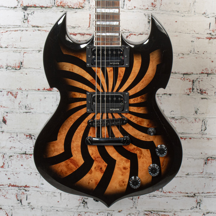 Firefly Barbarian Electric Guitar Brown and Black Spiral w/Bag USED