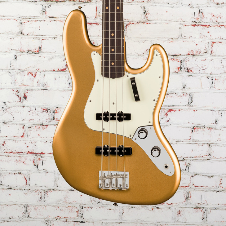Fender - Vintera III Early '60s Jazz Bass Guitar with Rosewood Fingerboard - Aztec Gold - with Deluxe Gigbag