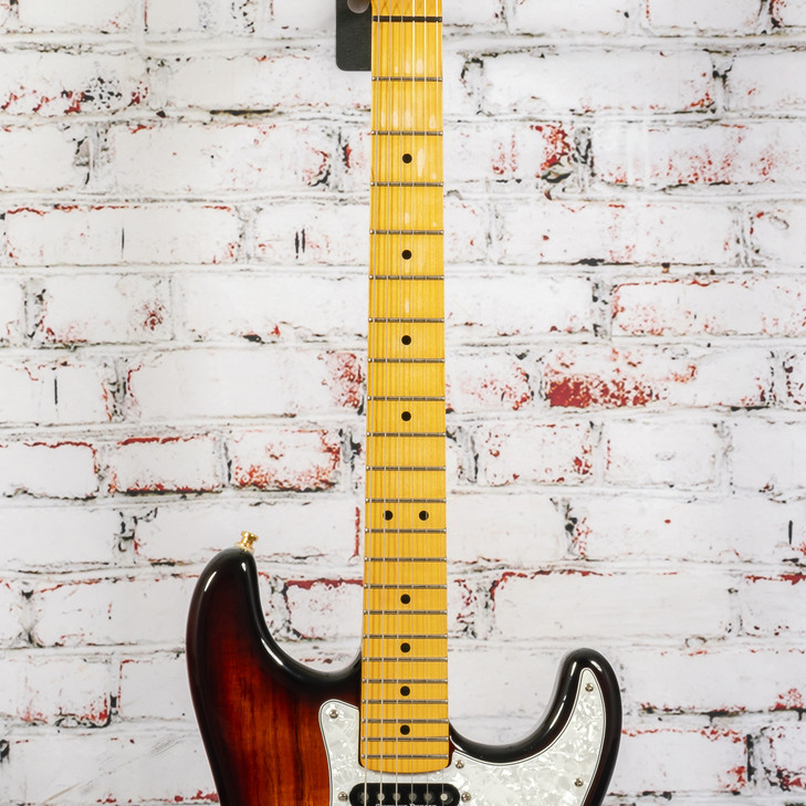 Unbranded - Koa S Style Electric Guitar Sunburst with Tone Shaper Circuit and SD Pups and HSC - USED
