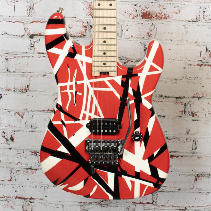 EVH Striped Series Guitar Red Black White Electric Guitar with Floyd USED