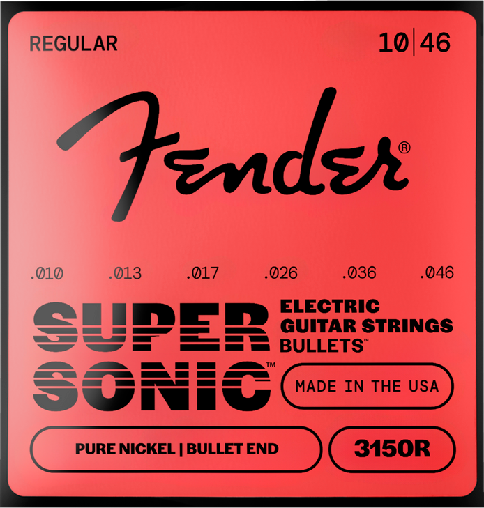 Fender - SuperSonic Bullets 3150 Guitar String Set - Pure Nickel, Gauges .010-.046