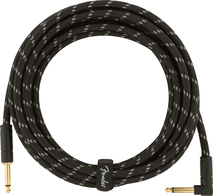 Fender - Deluxe Series - Instrument Cable - Straight/Angle - Black Tweed - 15'