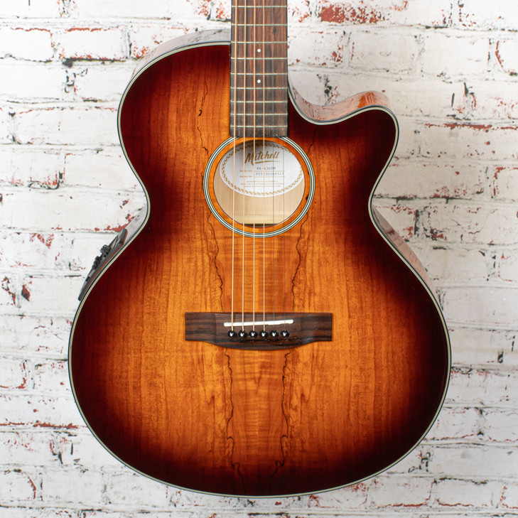 Mitchell MX430 Spalted Maple Whiskey Burst USED