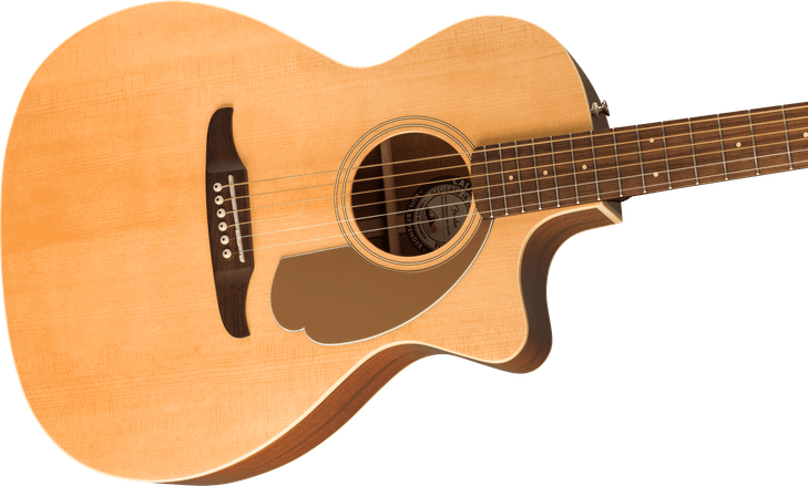 Fender - Newporter Player - Acoustic-Electric Guitar w/ Walnut Fingerboard - Natural w/ Gold Pickguard