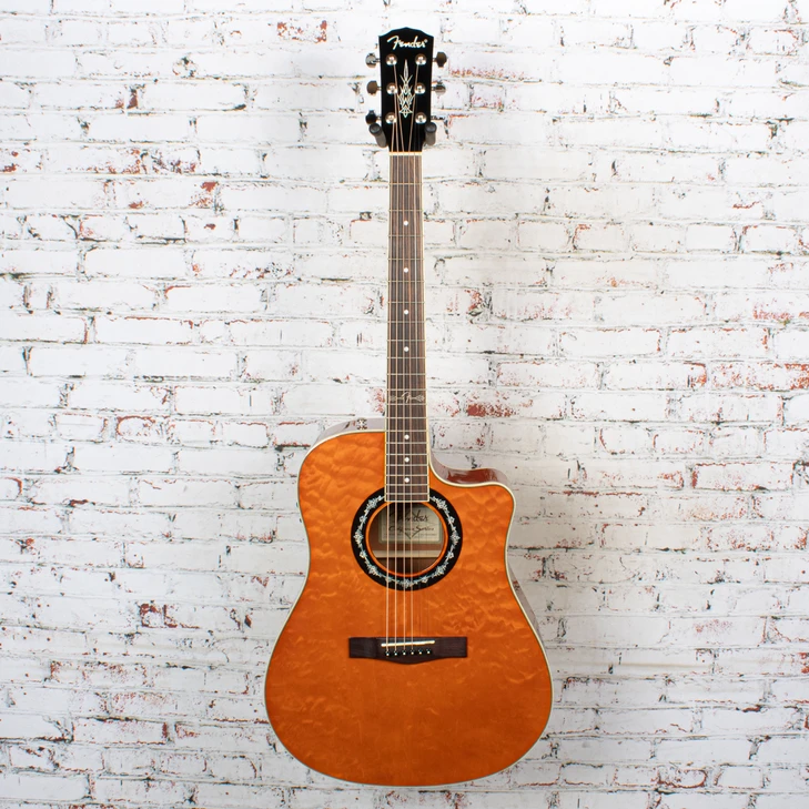 Fender - 2015 T-Bucket 300CE - Acoustic Guitar - Amber Quilt Maple - w/ HSC USED