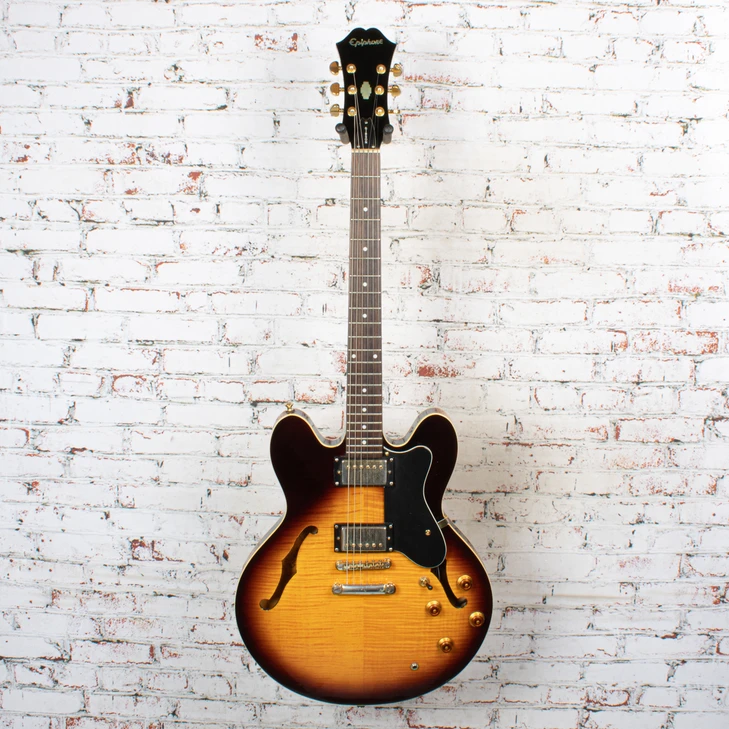 Epiphone - Dot Deluxe Semi-Hollow Electric Guitar - Flame Vintage Sunburst - w/ OSHC USED