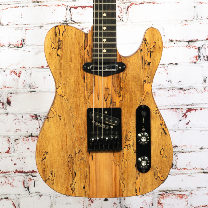 Unbranded T Style Spalted Maple Natural Gloss with Warmoth Neck and Noiseless Pups with Bag USED