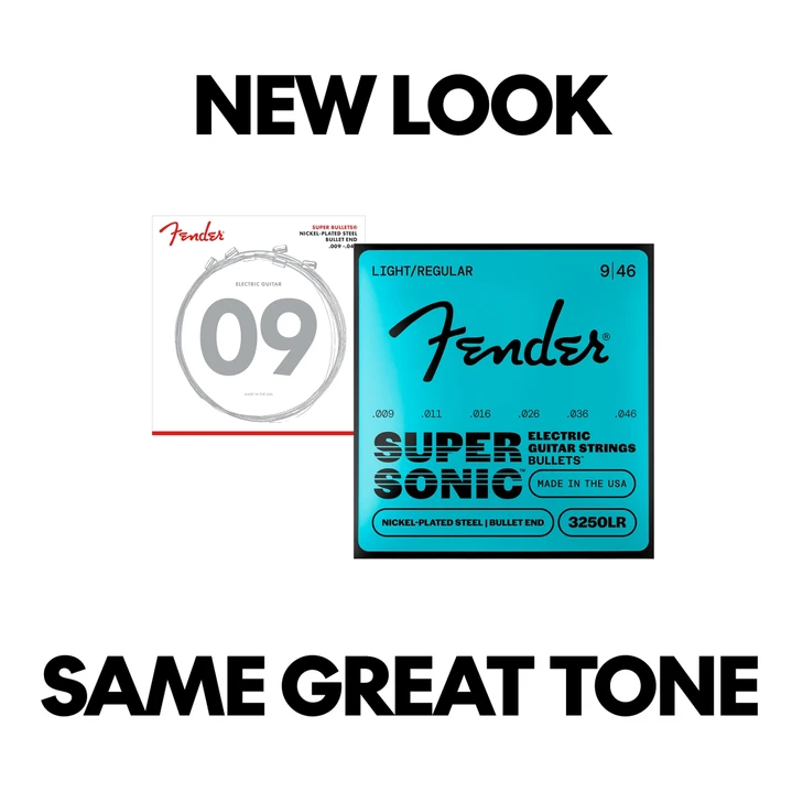 Fender - Super Bullet Electric Guitar String Set - Nickel Plated Steel, Bullet End - .009-.046 (0733250404)