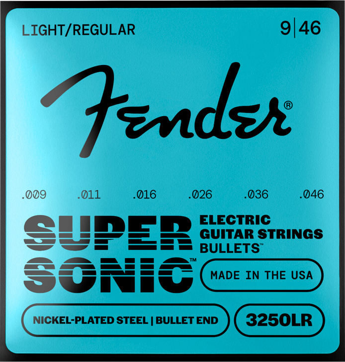Fender - Super Bullet Electric Guitar String Set - Nickel Plated Steel, Bullet End - .009-.046 (0733250404)