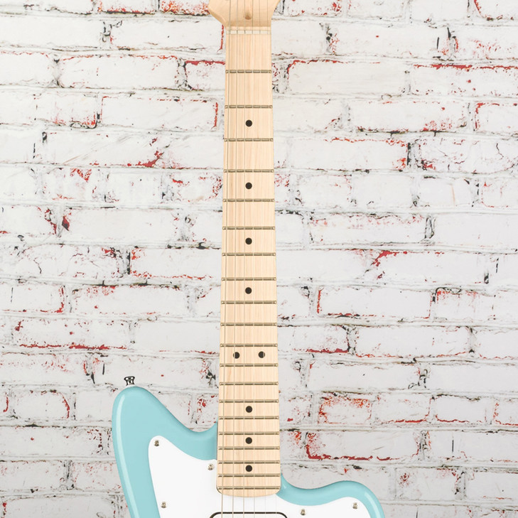 Squier - Mini Jazzmaster Electric Guitar w/ Maple Fingerboard - HH - Daphne Blue