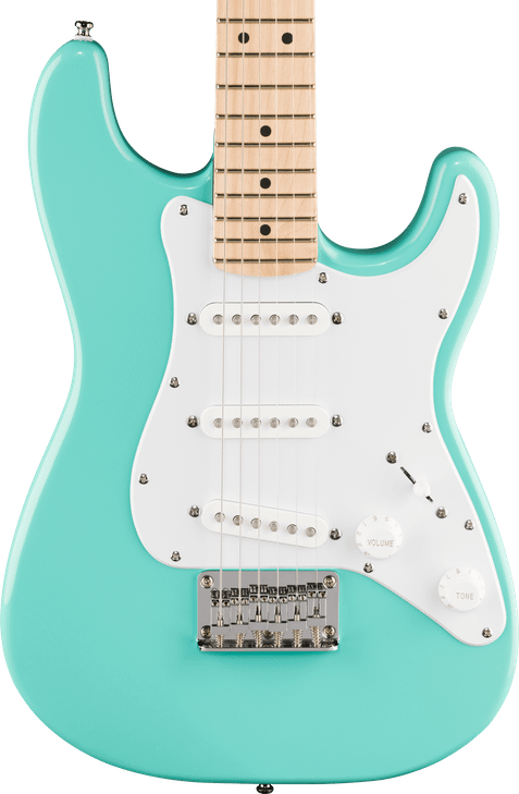Squier - Mini Stratocaster Electric Guitar w/ Maple Fingerboard - Sea Foam Green