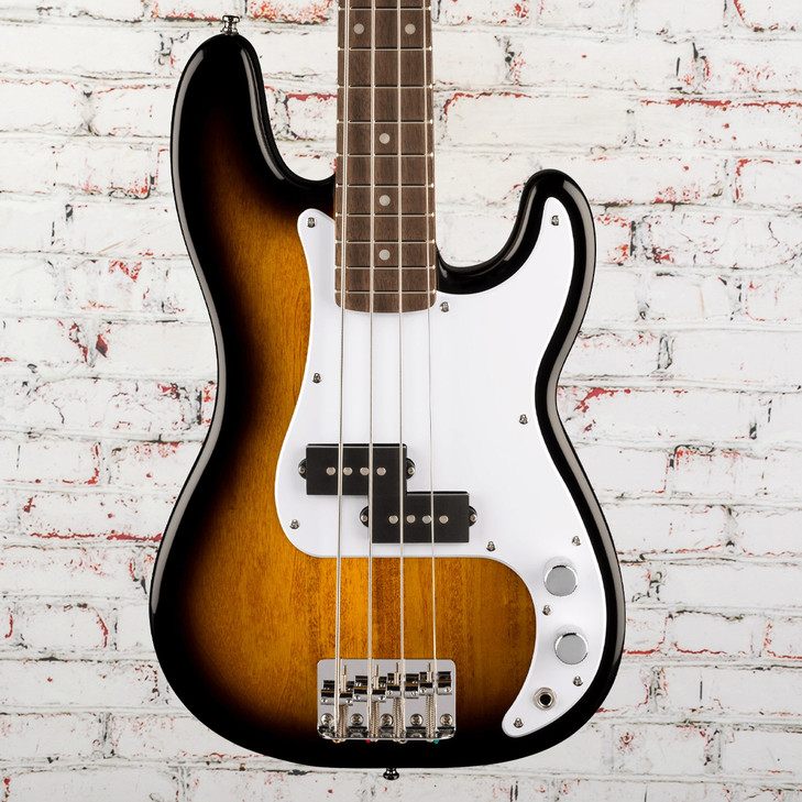 Squier - Mini Precision Bass Guitar w/ Laurel Fingerboard - 2-Color Sunburst 