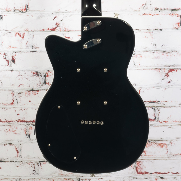 Silvertone - Peanut Reissue Baritone Metallic Black Electric Guitar w/Waterslide Rubber Bridge Conversion w/Bag - USED