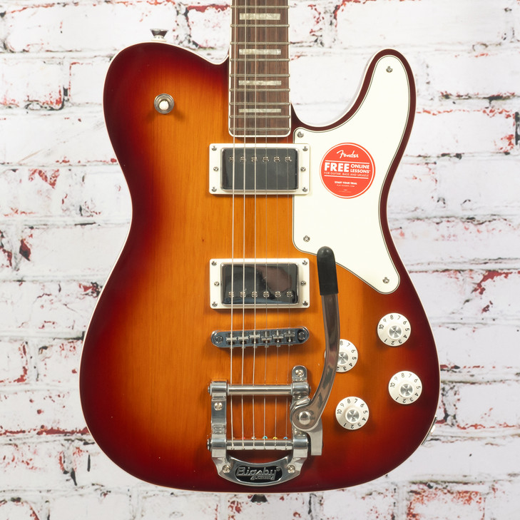 Squier - Paranormal Troublemaker Telecaster Deluxe - Electric Guitar w/  Bigsby & Laurel Fingerboard - Honey Sunburst