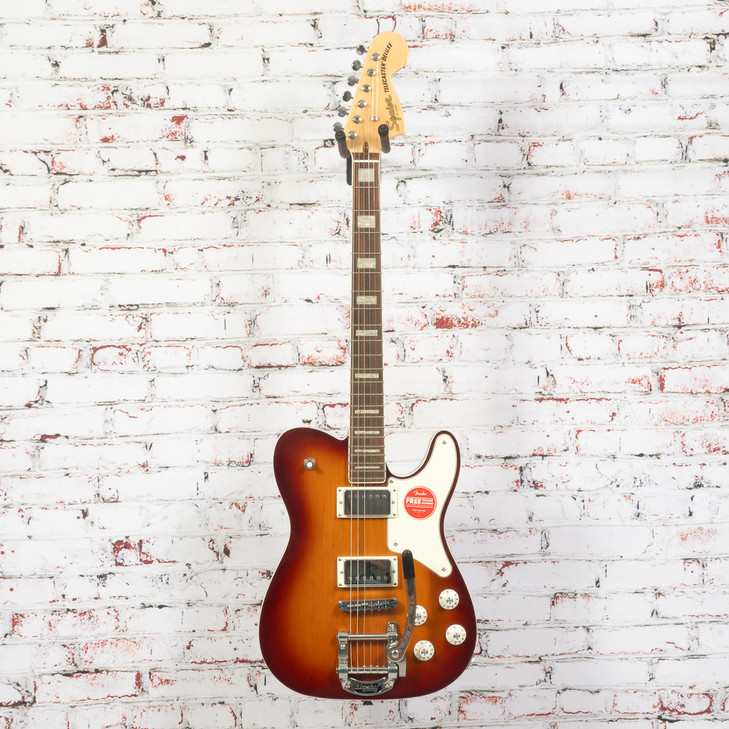 Squier - Paranormal Troublemaker Telecaster Deluxe - Electric Guitar w/  Bigsby & Laurel Fingerboard - Honey Sunburst