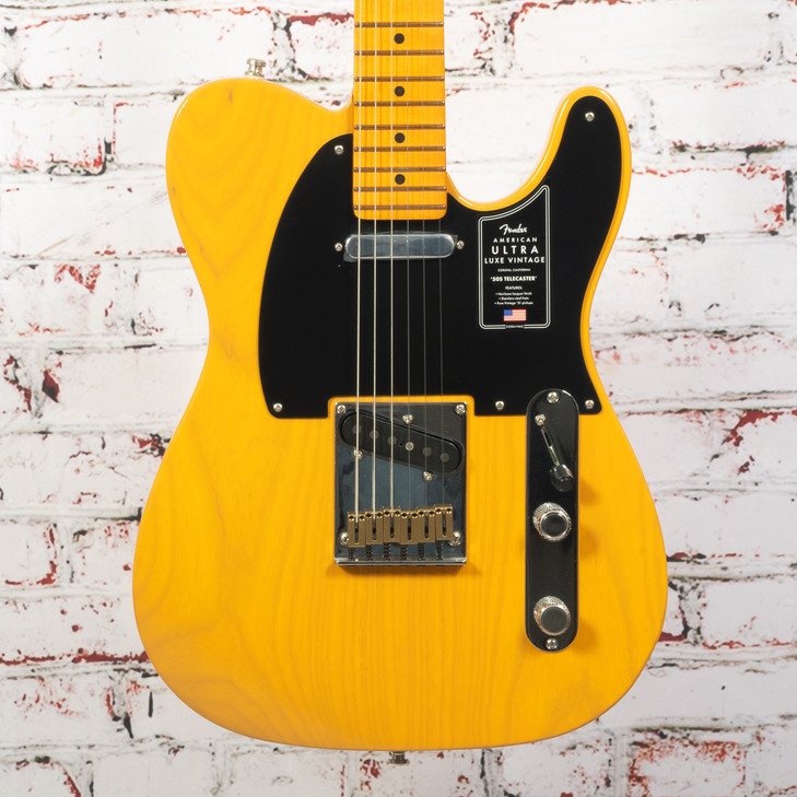 Fender - American Ultra Luxe '50s Telecaster Custom Electric Guitar w/ Maple Fingerboard - Butterscotch Blonde - w/ Hardshell Case