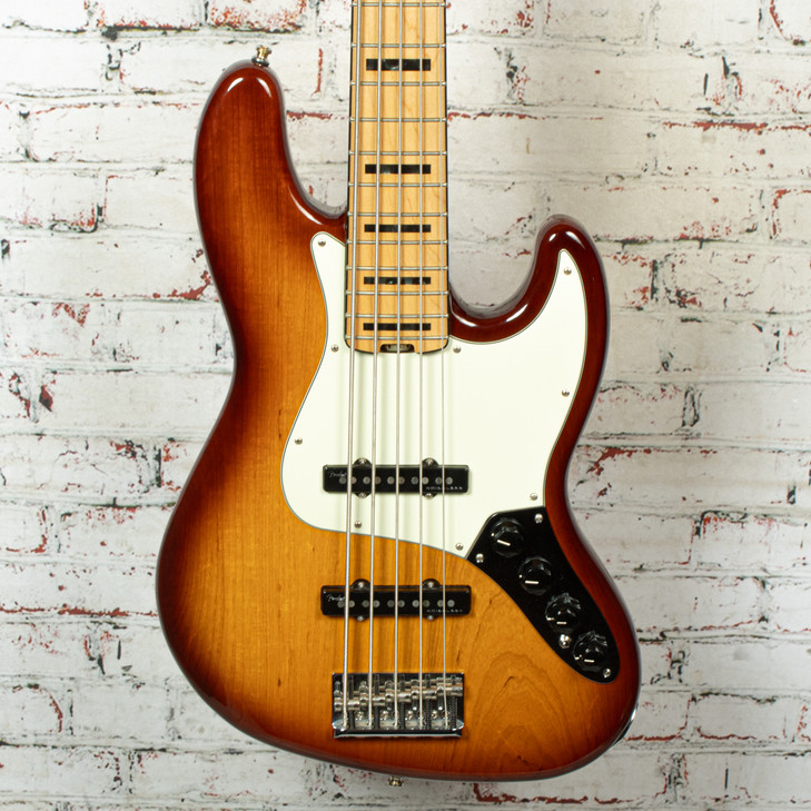 Fender - 2016 American Elite Jazz 5-String Bass V Tobacco Sunburst w/Bag - USED