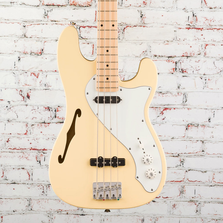 Squier - Paranormal Precision Thinline Bass Guitar w/ Maple Fingerboard - SJ - Vintage White 