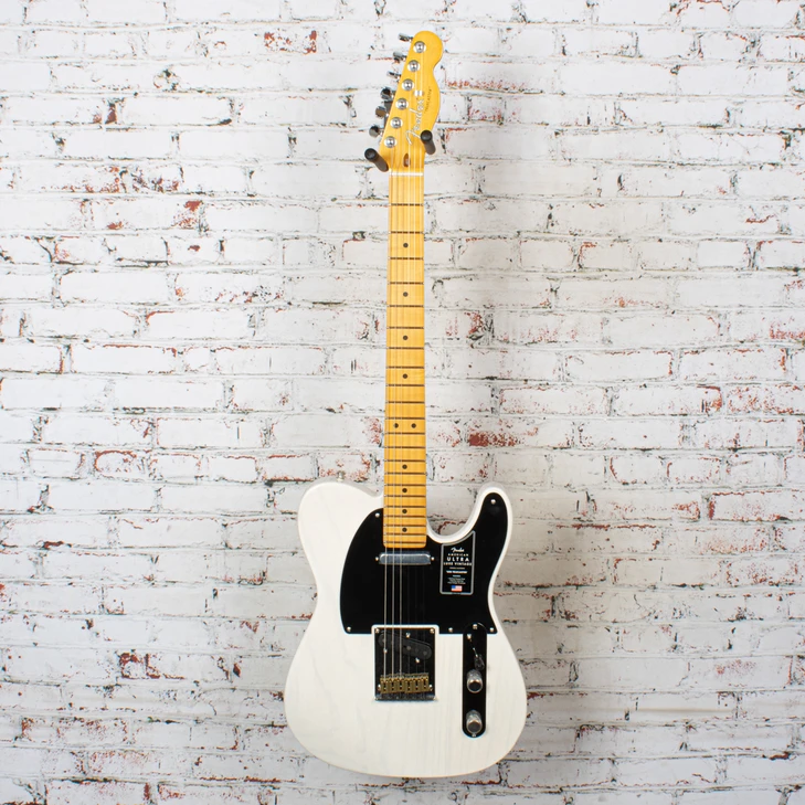Fender - American Ultra Luxe '50s Telecaster Electric Guitar w/ Maple Fingerboard - White Blonde - w/ Hardshell Case