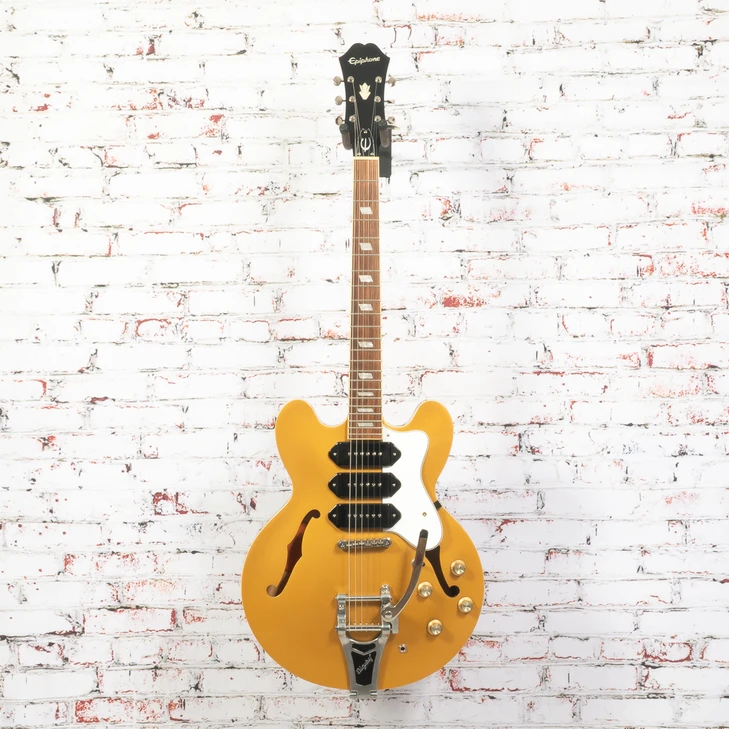 Epiphone - 2018 Rivera P93 MG Semi-Hollow Electric Guitar - Gold Metallic - w/ Bag USED