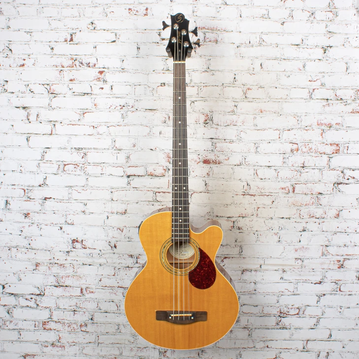 Samick - Greg Bennett AB-2 Acoustic Bass Guitar - Natural - w/Bag USED