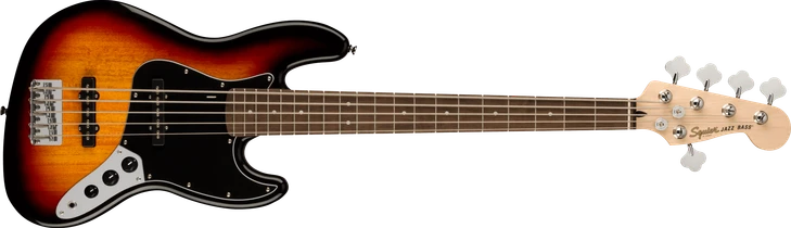 Squier Affinity Series Jazz Bass V Laurel FB Black Pickguard 3-Color Sunburst