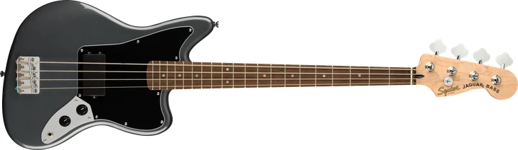 Squier Affinity Series Jaguar Bass H Laurel FB Black Pickguard Charcoal Frost Metallic