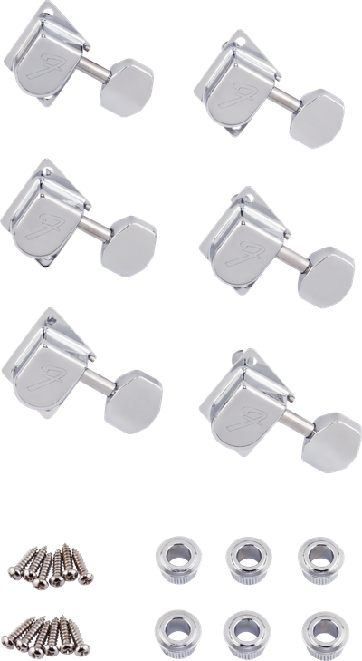 Fender 70s "F" Style Stratocaster/Telecaster Tuning Machines Chrome (6)