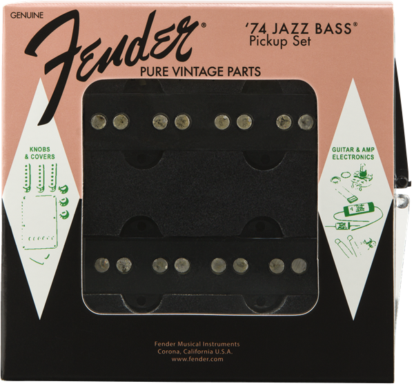 Fender Pure Vintage '74 Jazz Bass Pickup Set Black (2)