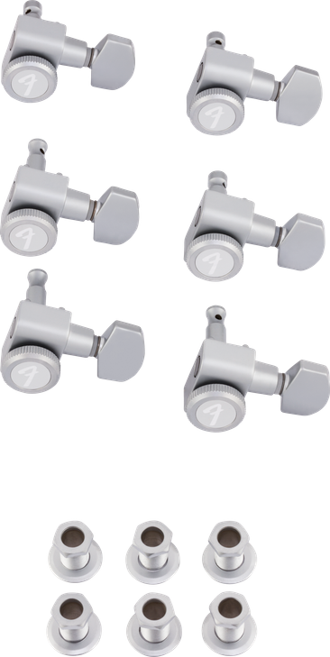 Fender Locking Stratocaster/Telecaster Staggered Tuning Machines Brushed Chrome (6)