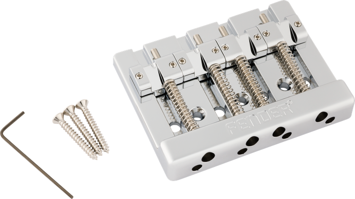 Fender Fender HiMass String-Through 4-String Bass Bridge Assembly With Brass Saddles Chrome