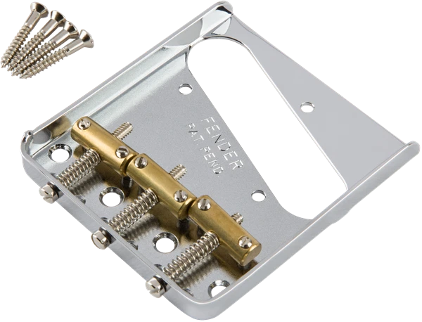 Fender 3-Saddle American Vintage Telecaster Bridge Assembly with Brass Saddles (Chrome)