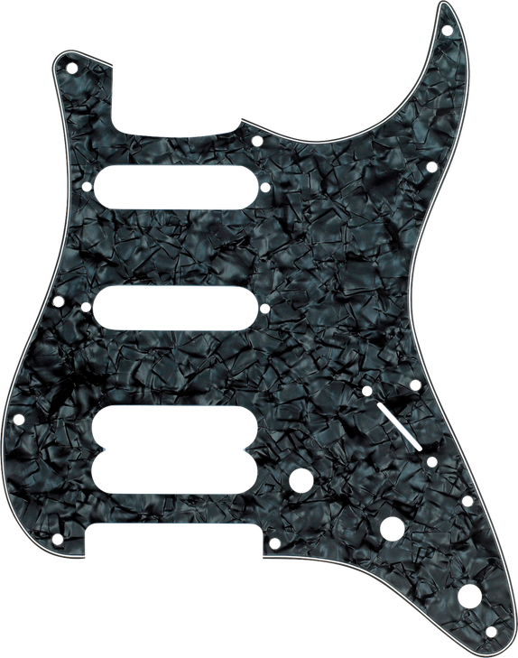 Fender Pickguard Stratocaster H/S/S 11-Hole Mount (No Holes Drilled For HB Pickup Mount) Black Pearl 4-Ply