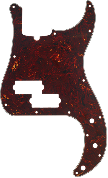 Fender Pickguard Precision Bass 13-Hole Mount (with Truss Rod Notch) Tortoise Shell 4-Ply