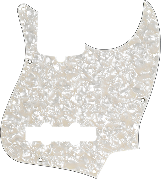 Fender Pickguard Jazz Bass White Pearloid 10-Hole Mount 4-Ply