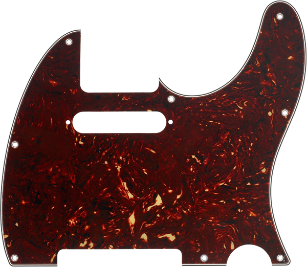 Fender Pickguard Telecaster 8-Hole Mount Brown Tortoise Shell 4-Ply
