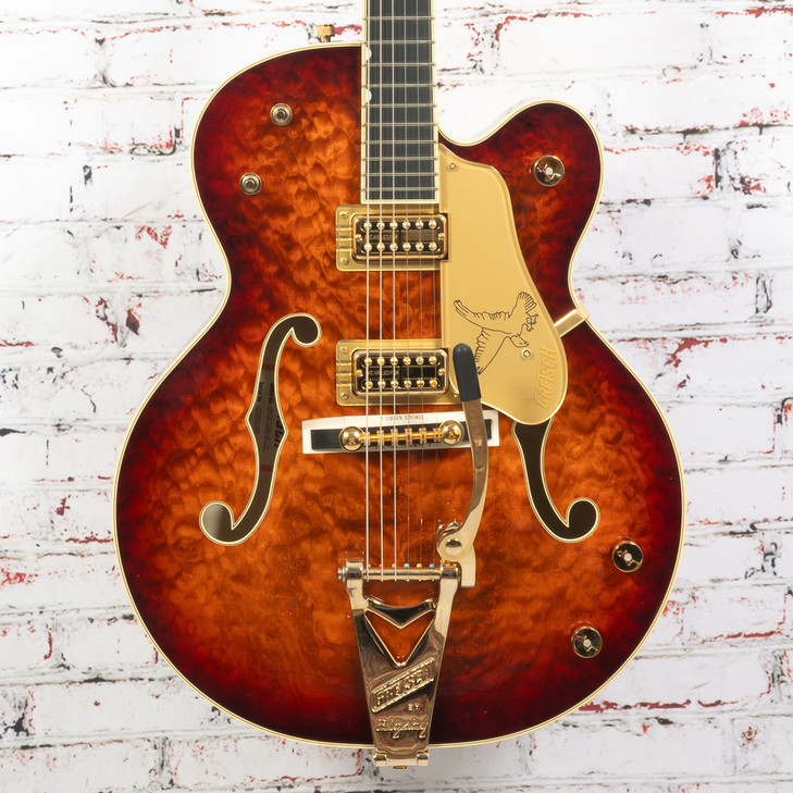 Gretsch - G6136TGQM-59 Limited Edition Quilt Classic Falcon - Semi-Hollow Electric Guitar w/ Bigsby - Ebony Fingerboard - Forge Glow -  w/ Hardshell Case