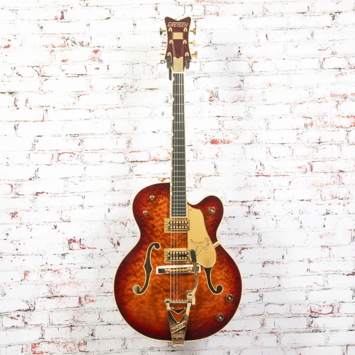 Gretsch - G6136TGQM-59 Limited Edition Quilt Classic Falcon - Semi-Hollow Electric Guitar w/ Bigsby - Ebony Fingerboard - Forge Glow -  w/ Hardshell Case