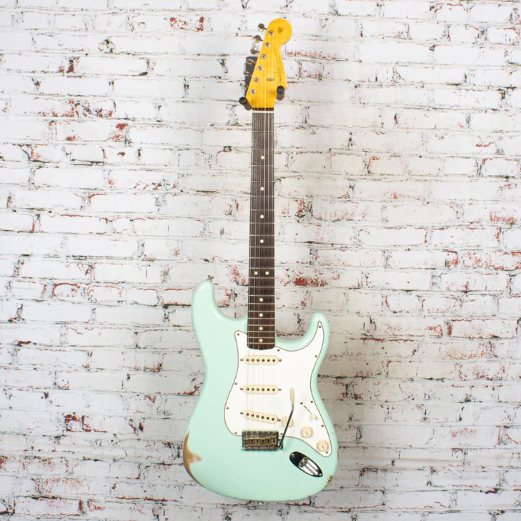 Fender - Custom Shop 2020 63' Stratocaster Electric Guitar Relic Surf Green with OHSC - USED