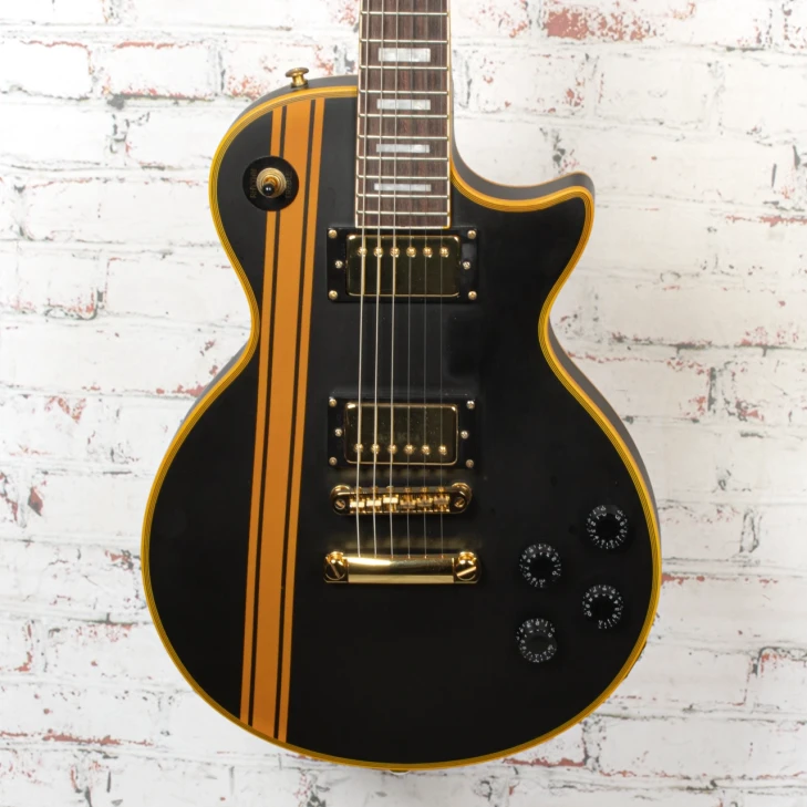 Firefly Elite Single Cut Electric Guitar Black Satin w/Yellow Stripe USED