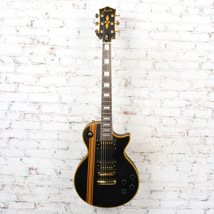 Firefly Elite Single Cut Electric Guitar Black Satin w/Yellow Stripe USED