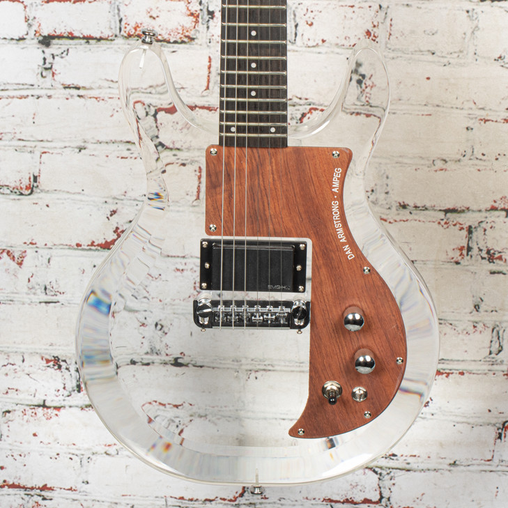 Unbranded Dan Armstrong Style Acrylic Electric Guitar Transparent w/EMG USED