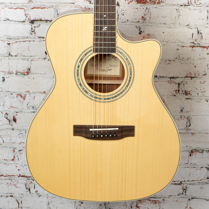 Zager - ZAD-50CEOM-NA Single-Cut Acoustic-Electric Guitar Natural with OHSC - USED